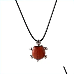 ペンダントネックレスナチュラルレッドカーネリアンタートルクリスタルペンダント女性Charka Healing Tortoise Jewelry Necklace 18パーティーI Dhgarden Dhtpq