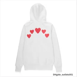 Men's Hoodies Sweatshirts 23s Designer Play Commes Jumpers Des Garcons Letter Embroidery Long Sleeve Pullover Women Red Heart Loose Sweater hj