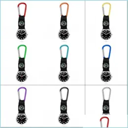 Party Favor Portable Carabiner Pocket Watch Kompas pielęgniarka kwarcowa zamek mtifunkcyjne narzędzie do przetrwania na zewnątrz 193 J2 Drop dostawa do domu dhdeu