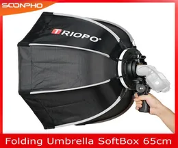 Triopo 65cm SoftBox dobrável Octagon Box Soft WHANDLE PARA GODOX YONGNUO SPELEATLITE FLASH LUZ