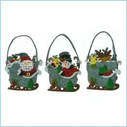 Altre forniture per feste festive Nuovo modello Borsa regalo di Babbo Natale di Natale Pupazzo di neve Borsa alce Forma a slitta Decorazione per la casa e la festa 5 Dhvje