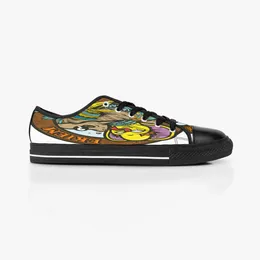 Anpassade skor klassisk duk lågklippt skateboard caseboard casual trippel svart acceptera anpassning UV -tryckning Låg män Kvinnors sportsneakers andningsbar färg 781