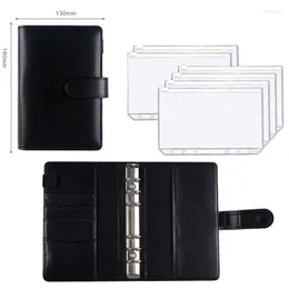 Zipper Money Saving Envelope A6 Binder Budget Planner Notebook Bronzing Covers Folder 6 Hole Binders Pockets Plastic