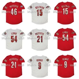 College Baseball trägt Vintage 2005 Houston Baseball Jersey 46 Andy Pettitte 15 Carlos Beltran 54 Brad Lidge 21 Andy Pettitte 9 Hunter Pence Rot Weiß Grau Trikots