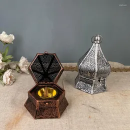 Portacandele Portacandele in metallo vintage Candele profumate Candeliere decorativo in ferro Lanterna Eid Mubarak Decorazione Vasi in ottone per