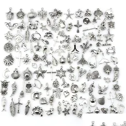 Charms Mix Charms 120Pcs Vintage Antique Sier Mini Life Alloy Pendant Diy Jewelry Making Drop Delivery Findings Components Dhqi5