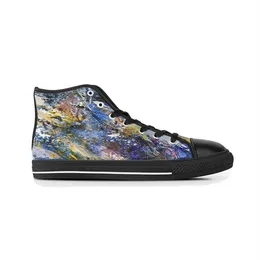 M￤n anpassade skor designer canvas kvinnor sneakers handm￥lade f￤rgglada modesko mitten tr￤nare 78