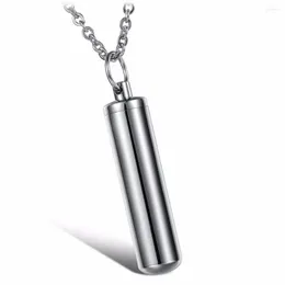 Pendant Necklaces Customized Stainless Steel Silver Plain Cremation Necklace Shaped Urn Jewelry
