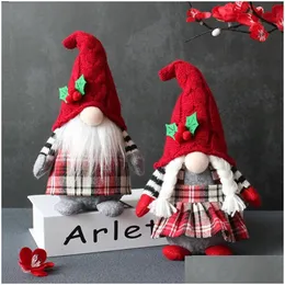 Christmas Decorations Christmas Decorations Cute Gnome Plush Doll Faceless Party Props Hooded Home Table Gnomes Decor Hogar Navidad Dhgzw