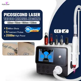 Picolaser Q Switch Laser Tattoo Removal Machine Fast Effective Comfortable Pigmentation Treatment 5 Million Shots 4 Wavelength Easy Operate