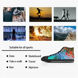 DIY Custom Shoes Classic Canvas Skateboard Casual Casual Acceple Triple Black Customization UV-Druck Low geschnittene Männer Damen Sport Sneaker wasserdicht Größe 38-45 Color719