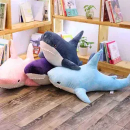 45140Cm Giant Plush Shark From Russia Shark Plush Stuffed Toy Dolls Soft Animal Cushion ldren Baby Toy for Girl Birthday Gift J220729