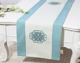 200x33 cm New Cotton Linen Cloth 테이블 주자 중국 자수 럭키 홈 장식 커피 테이블 커피 테이블 천 민족 사각형 식사