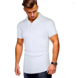 رجال Polos Summer Summer Shirt Polo Shirt Men Fashion Shirts Disual Slim Solid Color Business Clothing Victwear Streetwear