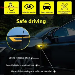 2PCS Car Body Styling Reflective Tape Bumper Reflective Strip Warning Safety Stickers Auto Decorative Parts Vehicle Accessories