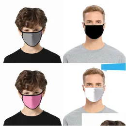 Designer masker fast färg tom dammmask svart ansikte tvättbar tecknad adt barn tyg earhook housekee designer masker 87 dhgarden dhnrc