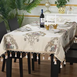 Tkanina stołowa europese luksus tafelleed geborduurde rehhthoekige tafel doek voor weding banket jacquard cover Kan Worden Aangepast