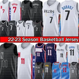 Vintage Kevin Durant Kyrie Irving Basketball Jerseys Brooklyns Net Jersey White 2022 2023 City Shirt Black Blue Edition B￤sta Sports Mens Shirt Uniform Singlets 7 11