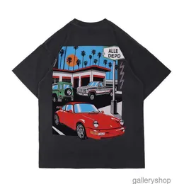 T-shirt da uomo 21ss Primavera Estate American Unisex Drive Thru Car t shirt in difficoltà Vintage Tee Skateboard Uomo Donna High Street Casual Tshirt9RNC