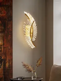 Lâmpadas de parede simples Lâmpada de cabeceira de luxo simples iluminação interna de acrílico para sala de estar decoração do quarto de fundo do quarto de casa Estudo