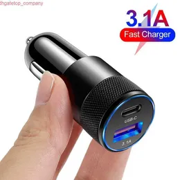 Carregador de carro Tipo C USB C Fast USB carregador para iPhone 13 12 Xiaomi Carregamento Quick Charge 3.0 port￡til MOIBLE PD PD Carregador