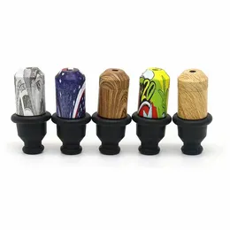 Cartone animato a grana di legno Nipple Snuff Pipe Sniff Dispenser Lega di alluminio Sneak Toke 54mm Lunghezza Bocca resistente Colori multipli per tabacco Sigaretta Pipa