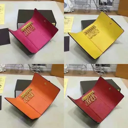 Wallet 2022 Wholesale Multicolor Leather Key Holder Short Designer Six Key Wallets Women Classic Zipper Pocket Men Design Chain