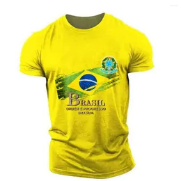 Herrar t shirts brasilial flagga skjorta mäns t-shirt mode män kvinnor barn nationella emblem tshirt hip hop tops 3d tryck t-shirts sommar