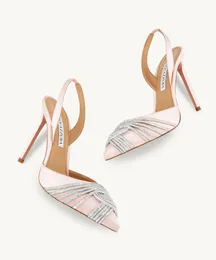 Famous Brand Summer Rebel Sandal Shoes Gatsby Sling Sandal Women Stiletto-heel Sexy Lady Evening High Heels Bridal Wedding EU35-43.BOX