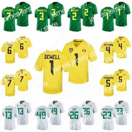 Kolej hokeyi Noah Sewell Oregon Ducks Jersey Camden Lewis Johnny Johnson III Jaylon Redd Jevon Holland Max Unger Steve Stephens IV McKinley 2021-22