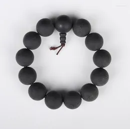 Strand Taiwan Synthetic Grinding Wood Bead Bracelet 18mm Hand Good Luck Sedative Black Frosted Texture Bracelets