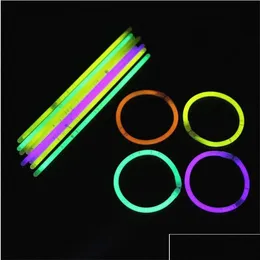 Partydekoration Dekoration Mti Color Glow Stick Armband Halsketten Neon Party Blinklicht Neuheit Spielzeug Konzert Flash Sticks 11 M2 Dh6Hv