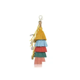 Kluczowe pierścienie bohemia układanie mtilayer Colorf Tassel skorupa kluczowa torebka torebka wisząca Wisząca Wisząca Dekor Home Dekor mody biżuteria