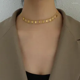 Halsband mit 18 Karat Goldfüllung, zierliche Halsmanschetten-Halsketten, minimalistisch