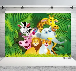 jungle animals vinyl cloth pography background backdrop for po shoot 7X5ft children baby party pophone po studio po