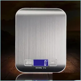 가정용 스케일 5000G/1G LED 전자 디지털 주방 스케일 Mtifunction Food Scale Stainless Steel Steel Steel LCD 정밀 보석 무게 DHBCT