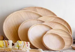Naczynia płyty drewniana paleta japońskie drewno gumowe okrągłe wielofunkcyjne zachodnie taca taca smakowa