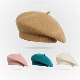 Sombreros de invierno para mujeres Capas Boina de conejo Fuerz grueso suave suave cálido sólido gorro boinas Capón de lujo gorras