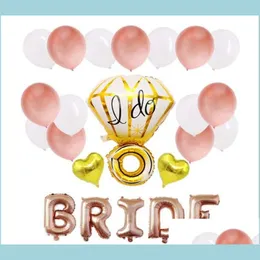 Dekoracja imprezy 28 sztuk garnituru Bachelorette Party Rose Gold Balon Święto Święta Dekoruj balony Diamentowy pierścień