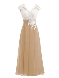 2021シンプルなアラインショートVneck Chiffon Homecoming Dresses Seeveless Custom Made AptliquesレースカクテルPartyparty Gown1317808