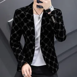 남자 양복 블레이저 남성 슬림 한 남자 사업 공식 코트 웨딩복 재킷 남성 패션 코듀로이 블레이저 재킷 221125