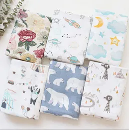 Baby Swaddling Swaddle Blankets Muslin Newborn Bamboo Cotton Wraps Toddler Bath Towels Crib Sheet Stroller Cover Burp Cloth Changing Pad Cover Infant Robes BC189-2