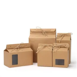 Geschenkpapier Tee-Verpackungsbox Geschenkpapier Karton Kraftpapierbeutel Gefaltete Nussboxen Lebensmittelaufbewahrung Stehende Verpackungsbeutel 93 G2 Drop De Dhd2I