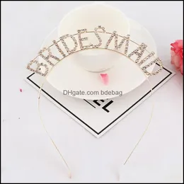 Decorazione per feste Teambrtde Bridetobe Copricapo Decorazione per matrimoni Ma Am Cerchietto per capelli Moderno Ornamento per capelli 18 anni 6Yc P1 Consegna a goccia Dhorf