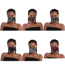 Designer Masks Protection Mouth Respirator Reusable Washable Mascarilla Rhinestone Crystal Dust Fashion Face Mask Exercise C Dhgarden Dhxsl