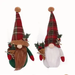 Weihnachtsdekorationen Neue nordische Weihnachtsdekorationen Weihnachtsmann Gartenzwerg Ornamente Handgebundener Blumenstrauß Elf Dollparty Festliche Lieferungen Dhw3D