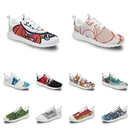 Homens Menino Sapatos esportivos personalizados Anime Cartoon Design de animais Diy Palavra preta branca azul vermelho Colorido ao ar livre Mens treinador 266