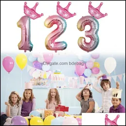 Decoração de festa 32 polegadas Balões Favors Favorias de suprimentos Número de gradiente Número