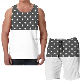 Men's Tracksuits Men's Summer Funny Print Men Tank Tops Women Josh Dun Stressed Out Half & Pattern Beach Shorts Sets Fitness Vest