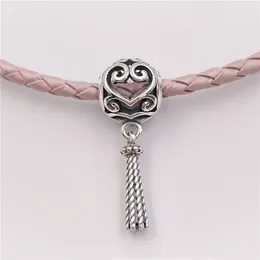 Spring Collection 925 Sterling Silver Beads Enchanted Heart Tassel Pendant Charm passar europeisk pandora stil smycken armband 797037 Annajewel